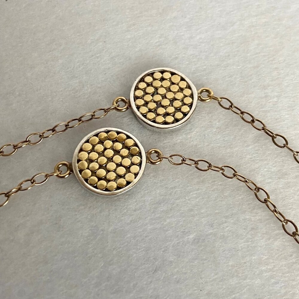 Anna Beck 18K Gold Plated Sterling Silver 925 Long Disc Station Necklace 36" - Picture 9 of 16